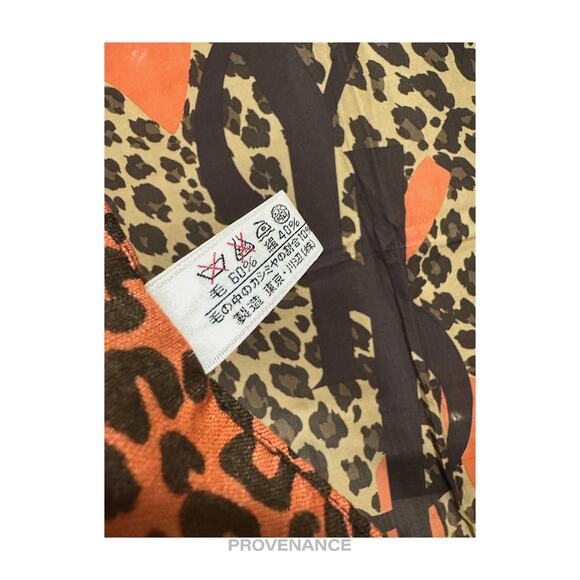 🔴 Yves Saint Laurent YSL Leopard Scarf 105 - Burnt Sienna - Picture 6 of 7
